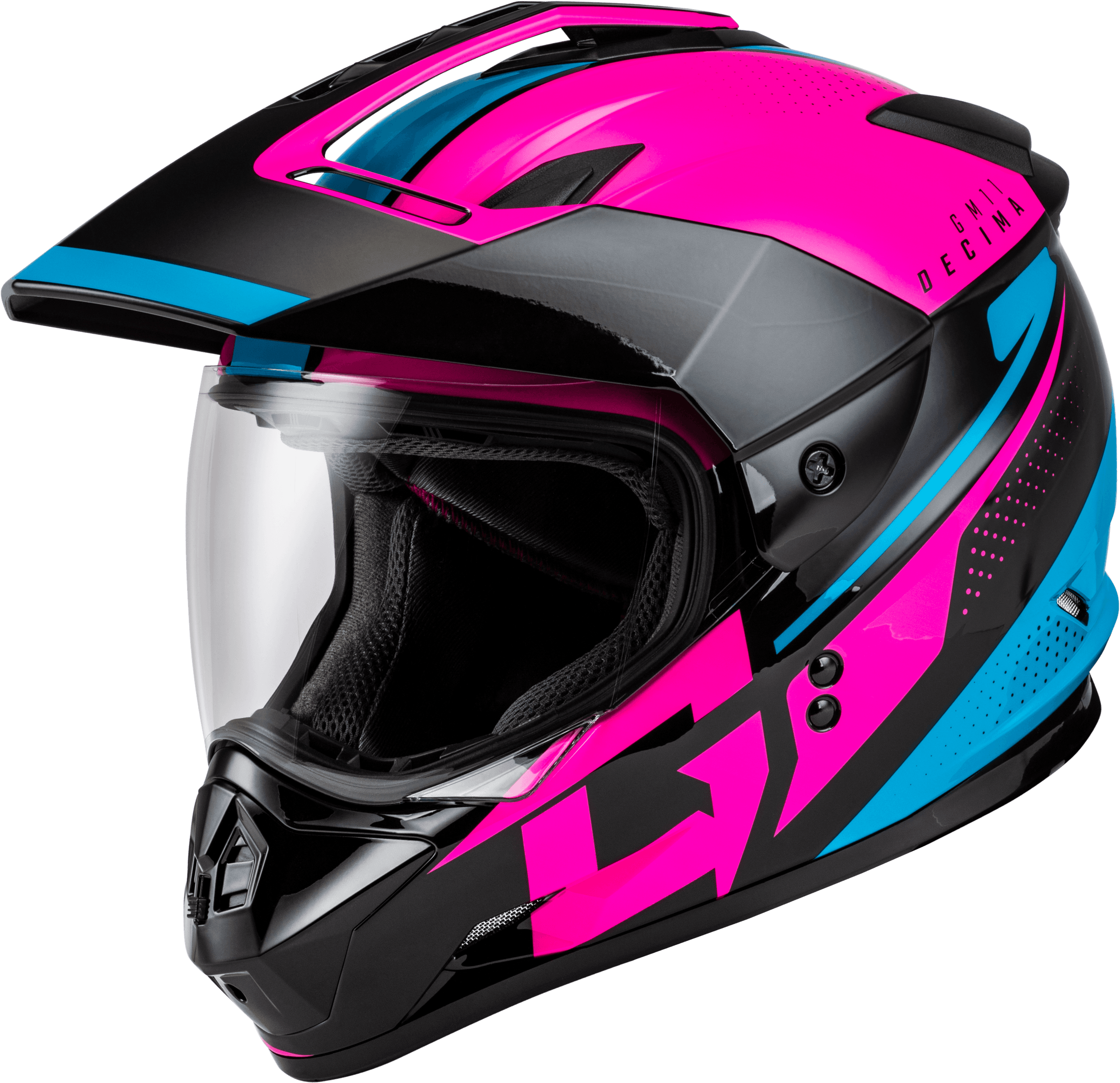 GM-11 DECIMA HELMET BLACK/PINK/BLUE LG