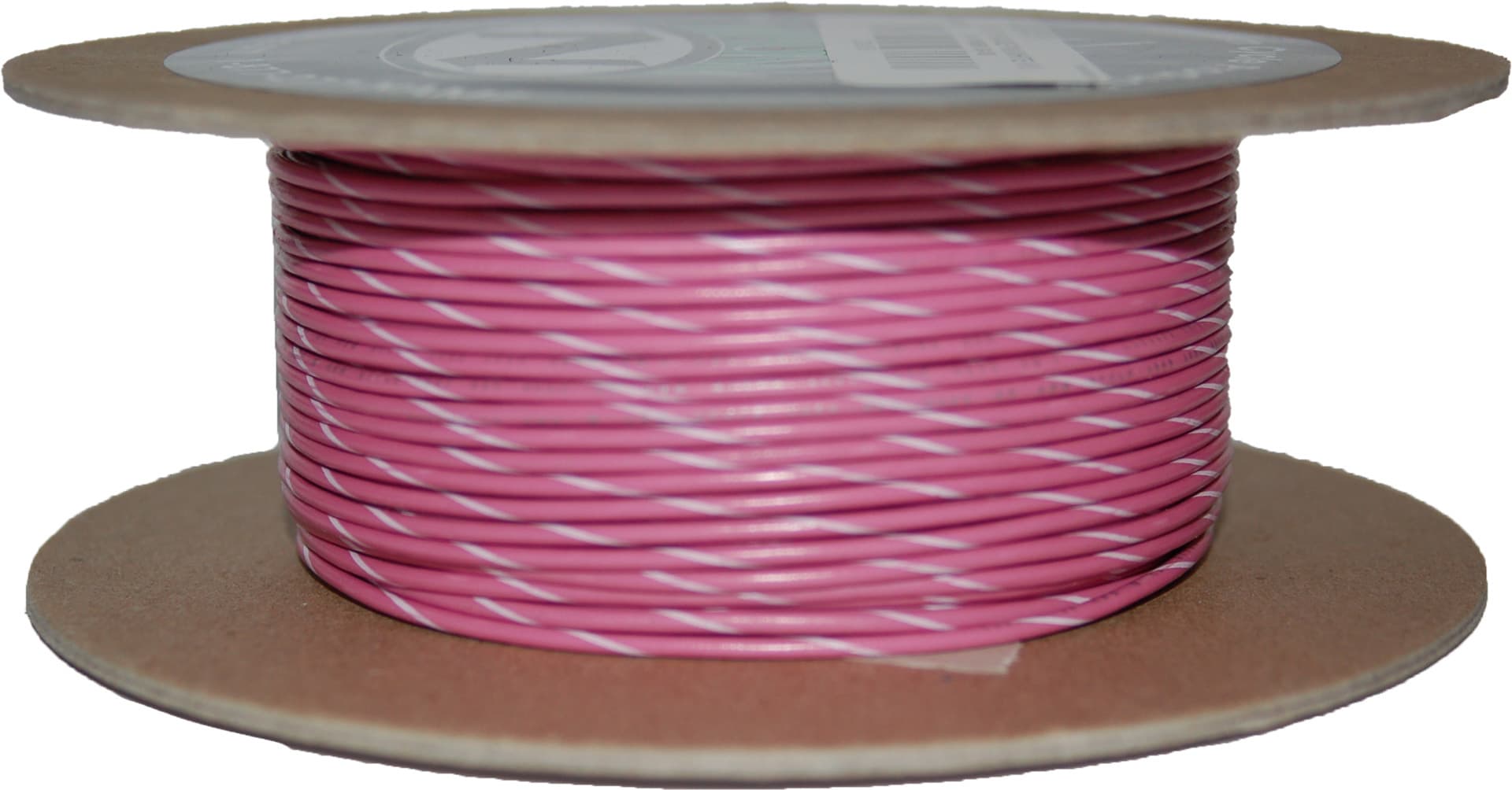 #18-GAUGE PINK/WHITE STRIPE 100' SPOOL OF PRIMARY WIRE