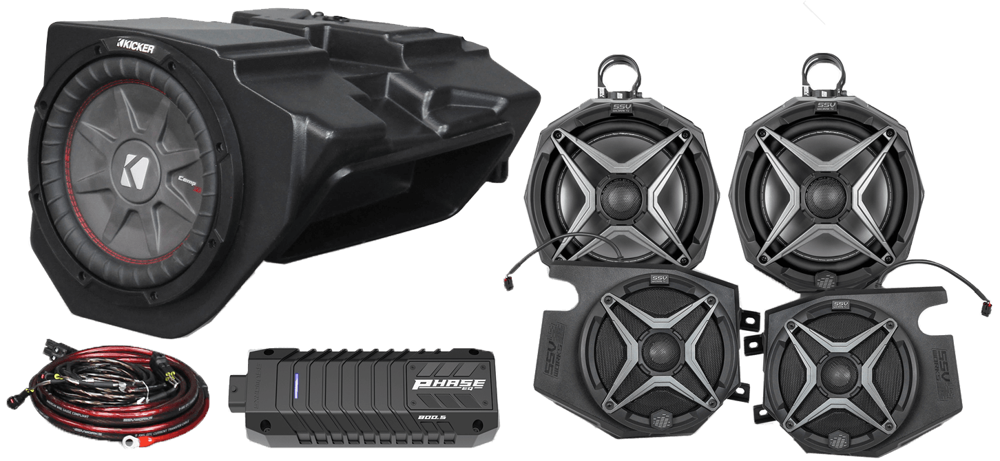 5 SPEAKER PLUG AND PLAY KIT W/ 8" CAGE PODS RIDE COMMAND