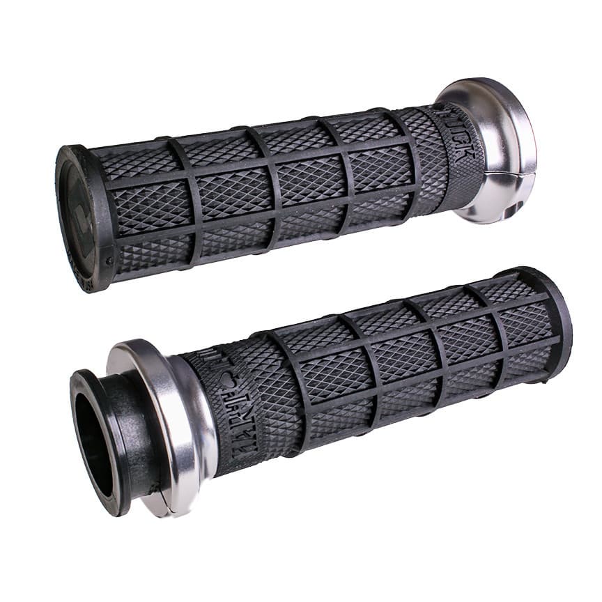 Odi Lock-On Hart-Luck Full-Waffle Black/Silver Indian Tbw 1"