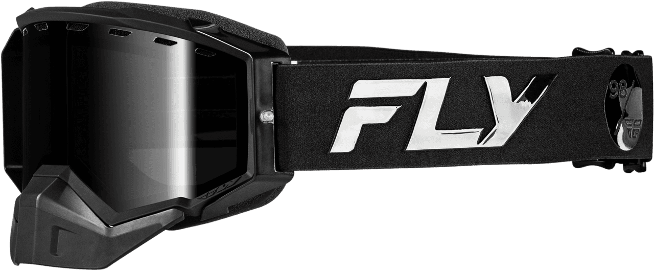 Fly Racing Zone Elite Snw Goggle Black/Black W/Black Mir/Plrzd Smoke Lens