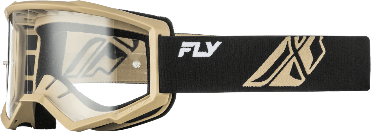 Fly Racing Focus Goggle Black/Khaki W/ Clear Lens