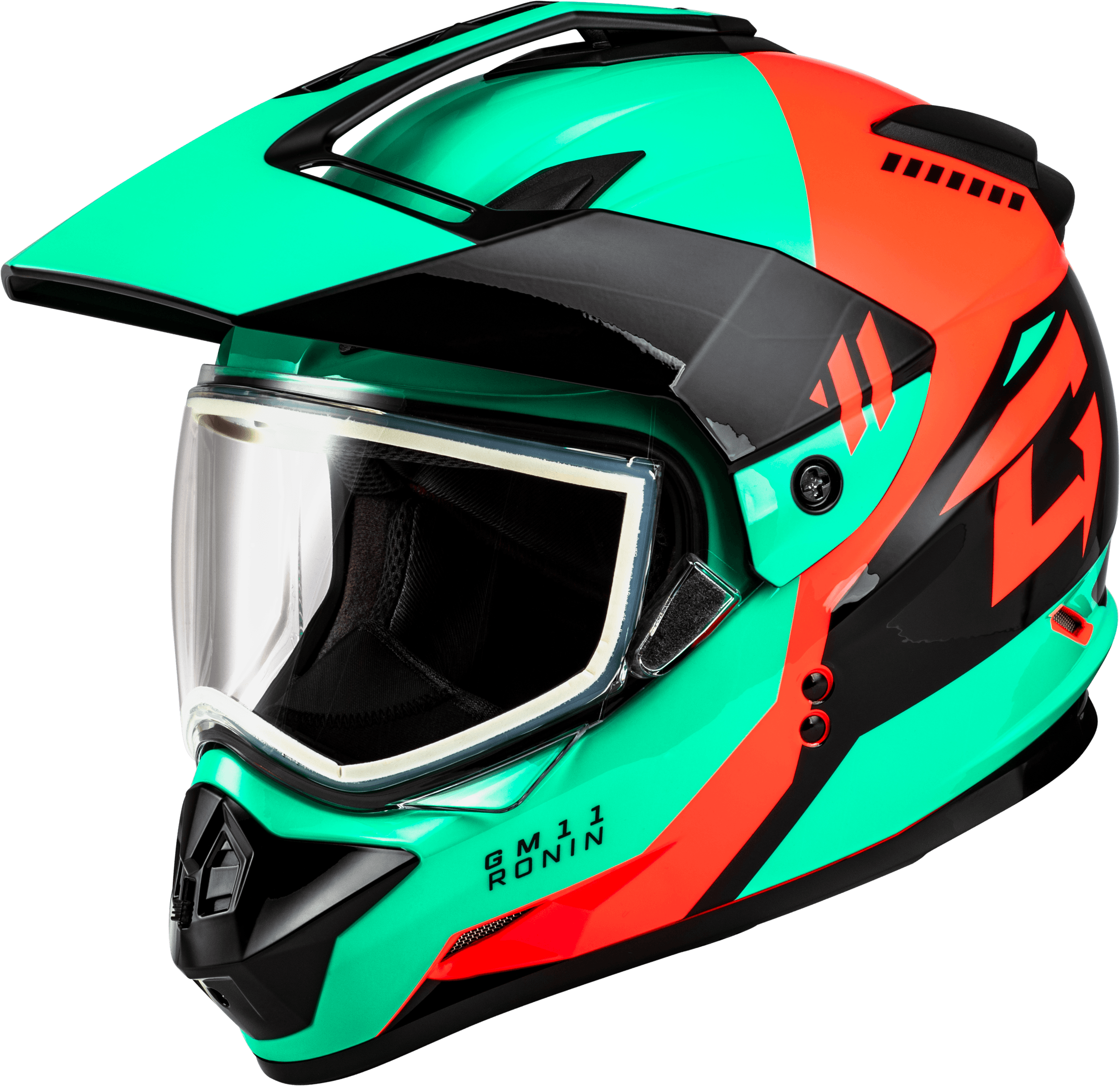 GM-11 RONIN HELMET BLACK/AQUA/CORAL MD