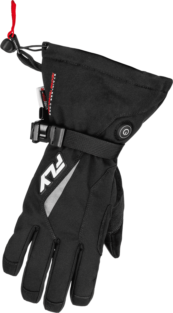 Fly Racing Title Heated Gauntlet Gloves Black LG