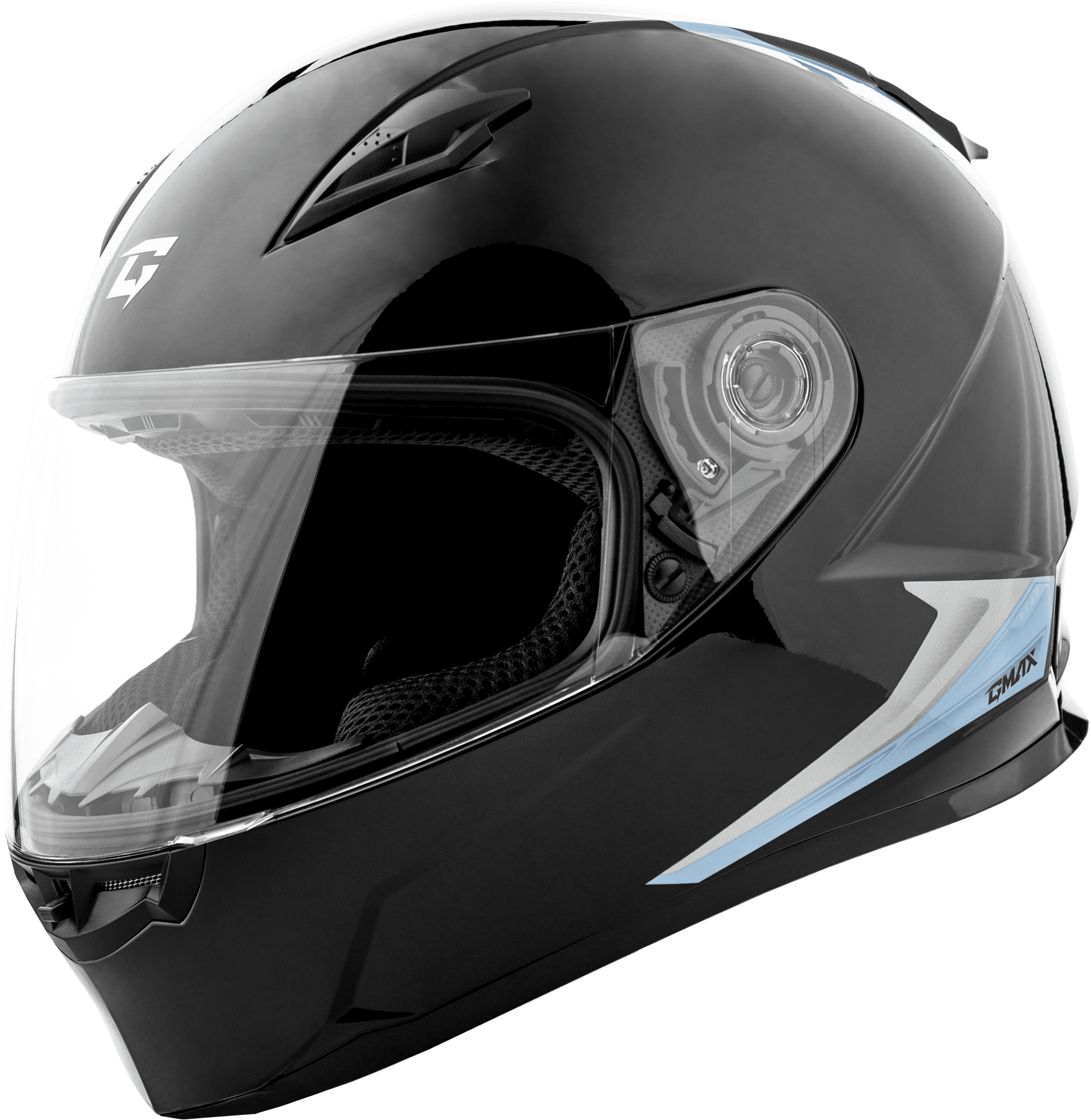 FF-49 SYTH HELMET BLACK/SILVER BLUE 2X