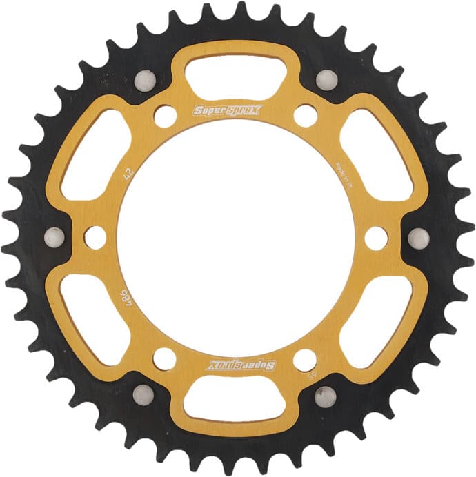 Supersprox Rear Stealth Sprocket Alu/Stl 42T-520 Gold Honda/Kawasaki