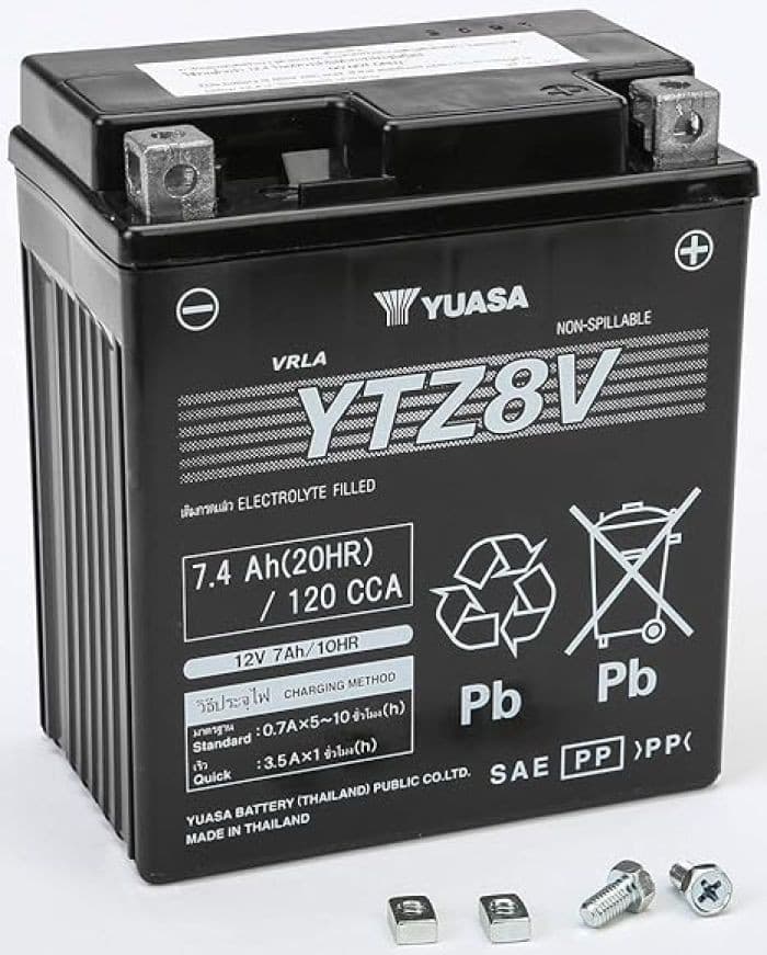 YTZ8V FACTORY ACTIVATED MAINTENANCE FREE 12 VOLT BATTERY