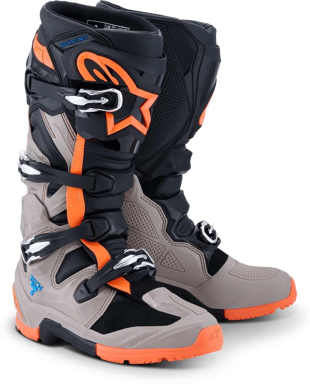 Alpinestars Tech 7 Enduro Black/Warm Grey/Orange Fluo 11