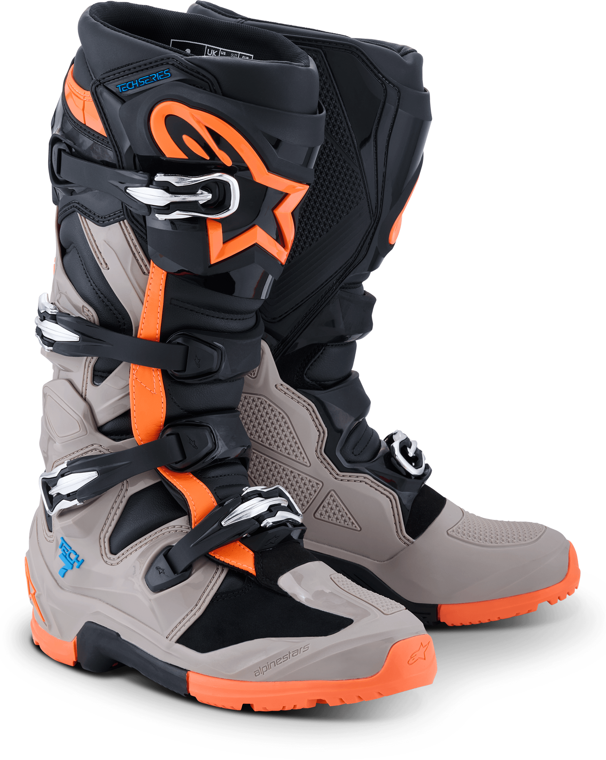 TECH 7 ENDURO BLK/WARM GRY/ORANGE FLUO 11