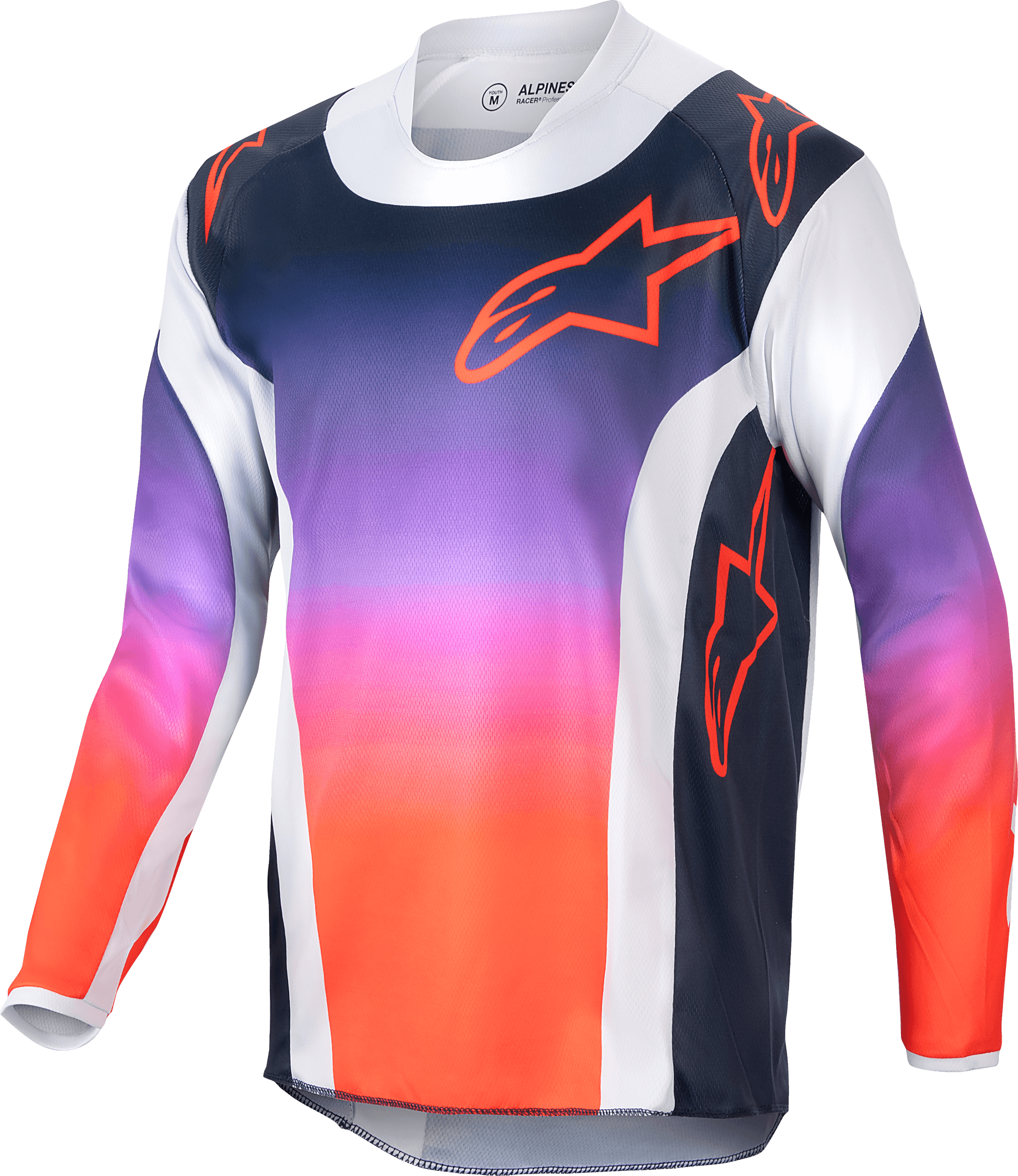 YOUTH RACER HOEN JERSEY LIGHT GREY/HOT ORANGE/BLACK XL