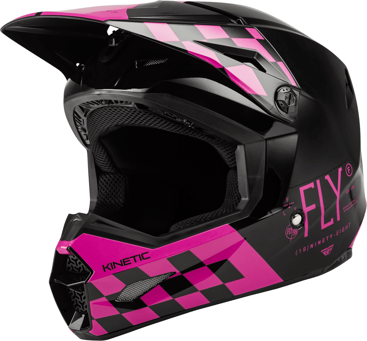 Fly Racing Kinetic Lite Rival Helmet Gloss Black/Pink LG