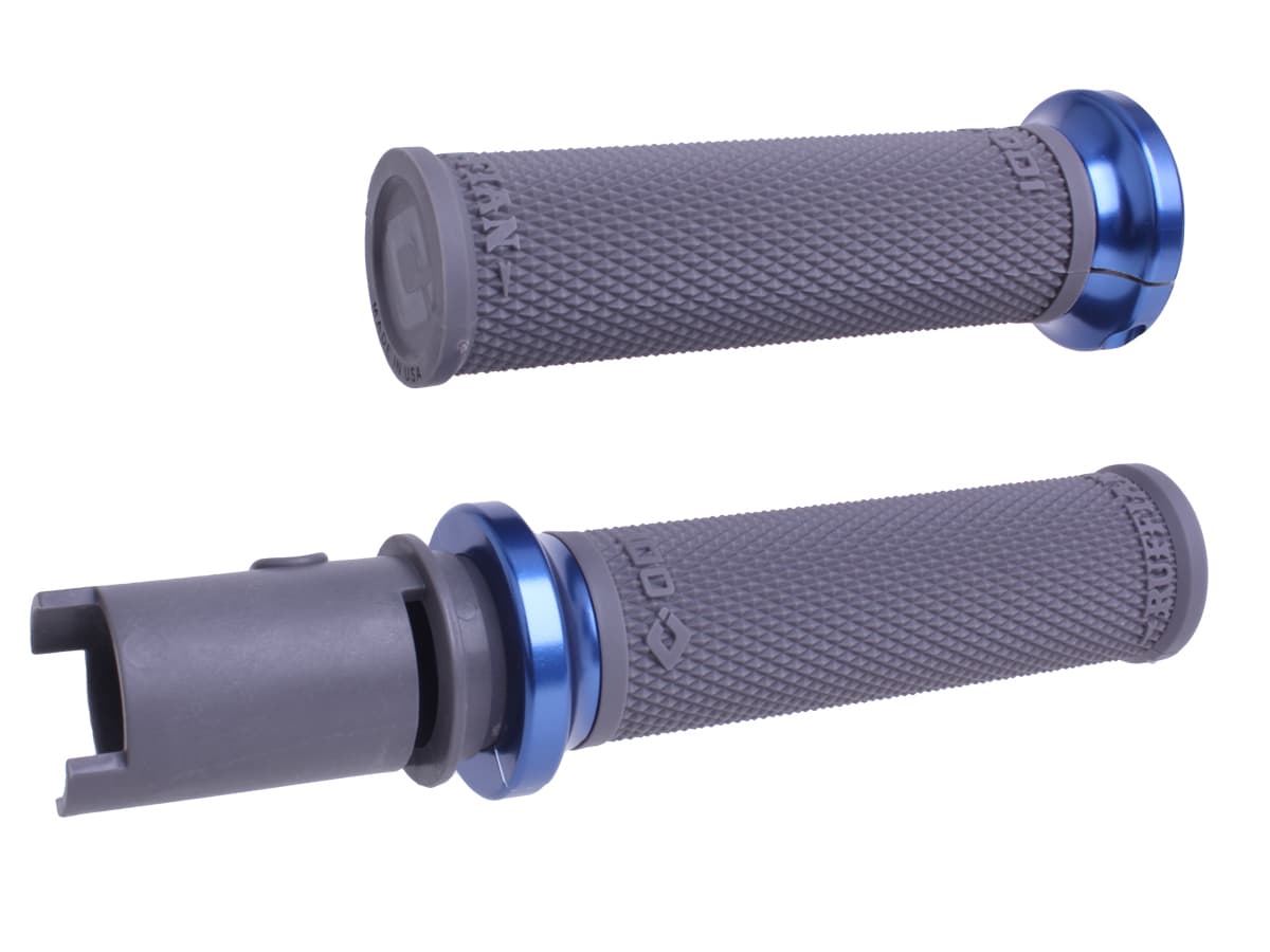 LOCK-ON RUFFIAN GRIPS GRAPHITE/BLUE CVO `23-24