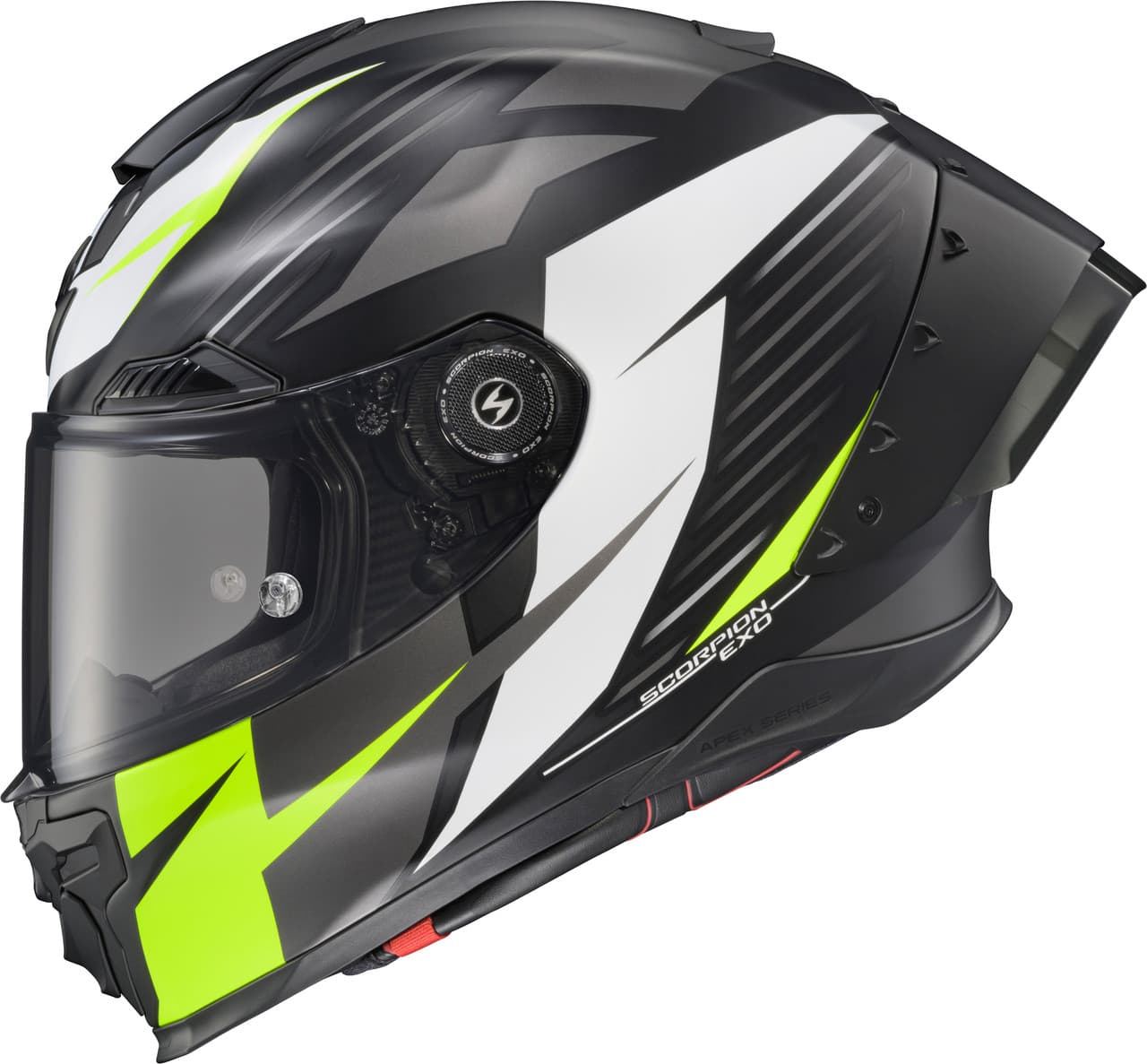 Scorpion Exo Apex Exo-Warp Full Face Helmet Dilithium Black/Whit/Hi-Vis 2X