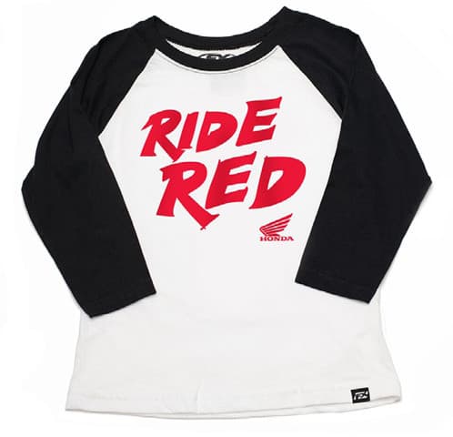 FACTORY EFFEX HONDA RIDE RED YTH BASEBALL SHIRT/ BLACK-WHITE L