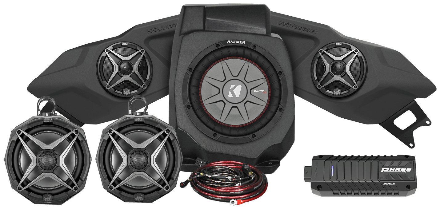 5 SPEAKER PLUG AND PLAY KIT W/ 8" CAGE PODS RIDE COMMAND