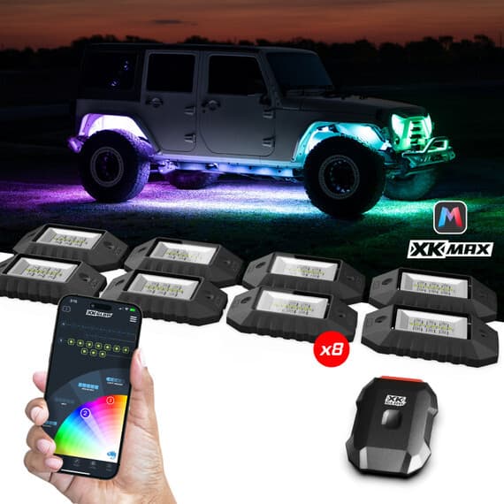 Xk Glow Kmax Rock Light Kit 8 Piece App Control