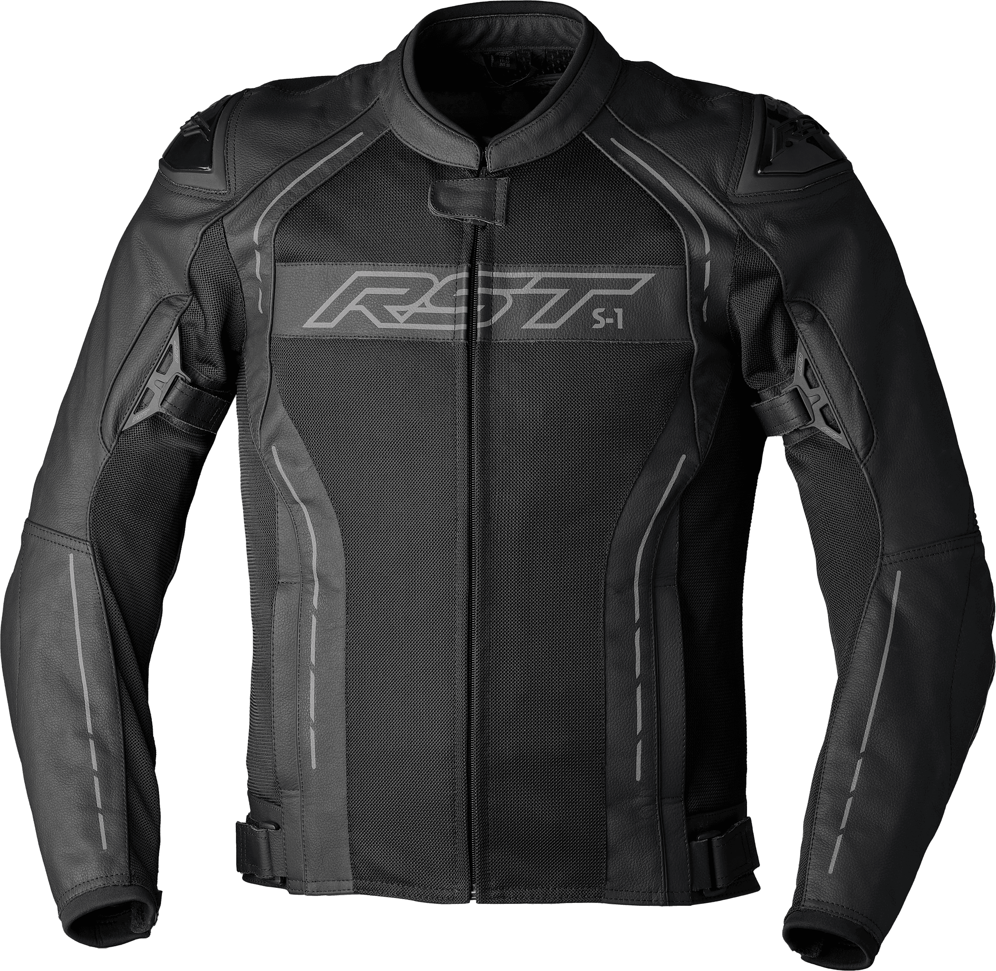 RST S1 Mesh CE Jacket Black/Black Leather 2XL