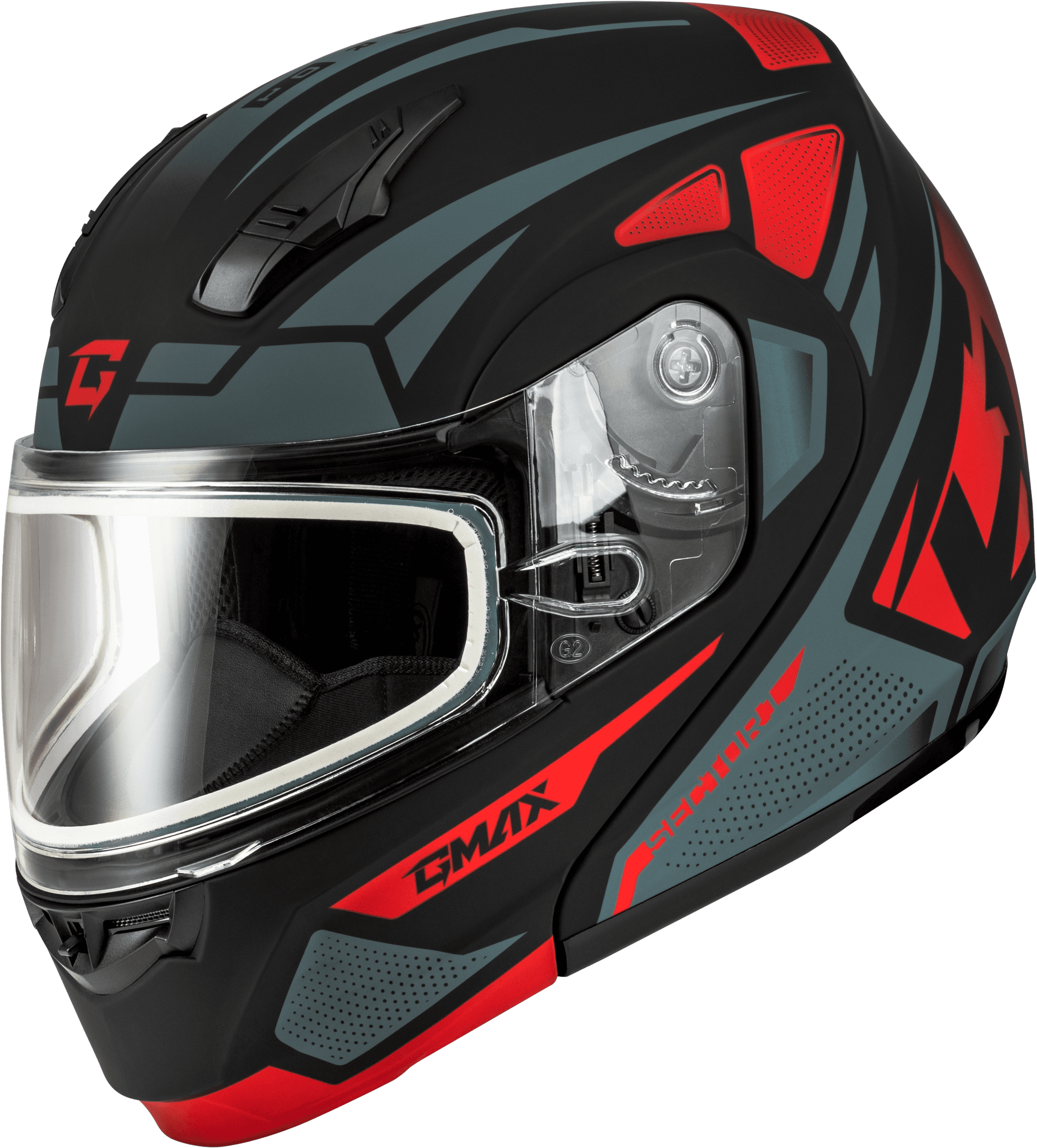 MD-04S SECTOR SNOW HELMET MATTE BLACK/RED 3X