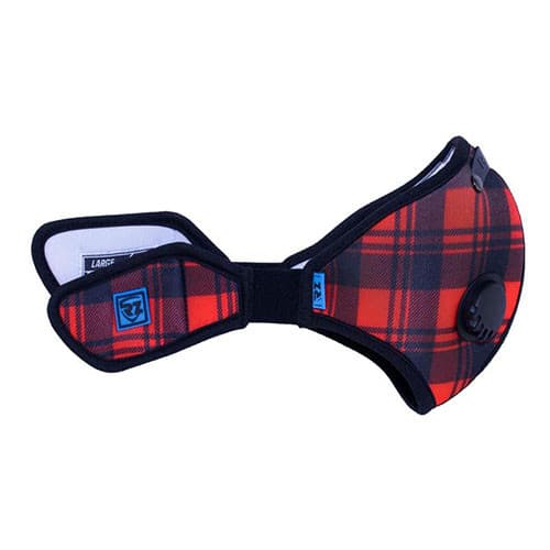 M2N REUSABLE AIR FILTRATION MASK - RED PLAID - LARGE (L)