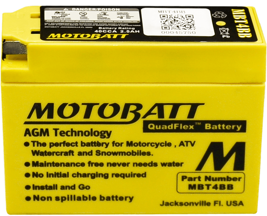 Motobatt Battery MBT4BB Sealed Factory Activated