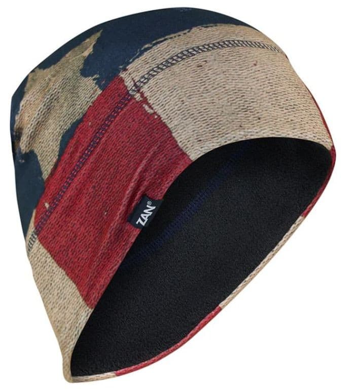 ZAN HELMET LINER/BEANIE SPORTFLEX UPF50+ FLEECE LINED PATRIOT