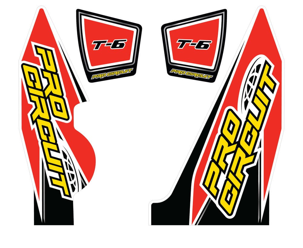 Pro Circuit T-6 Wrap/End Cap Decals YZ250F Replacement Muffler Stickers