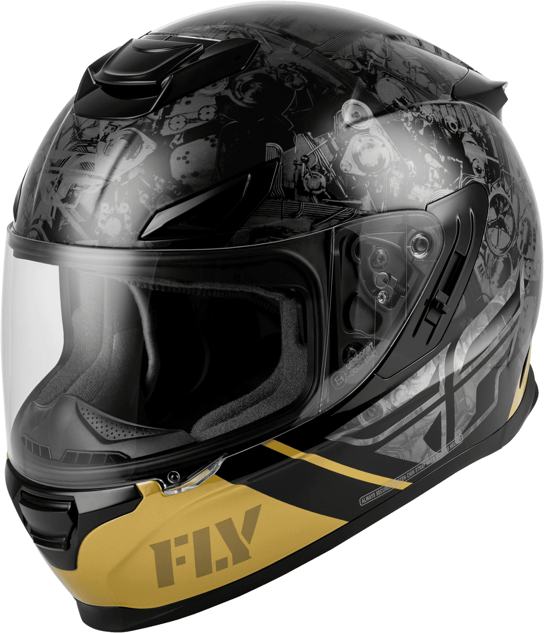 Fly Racing Sentinel Mech Helmet Black/Grey/Gold SM