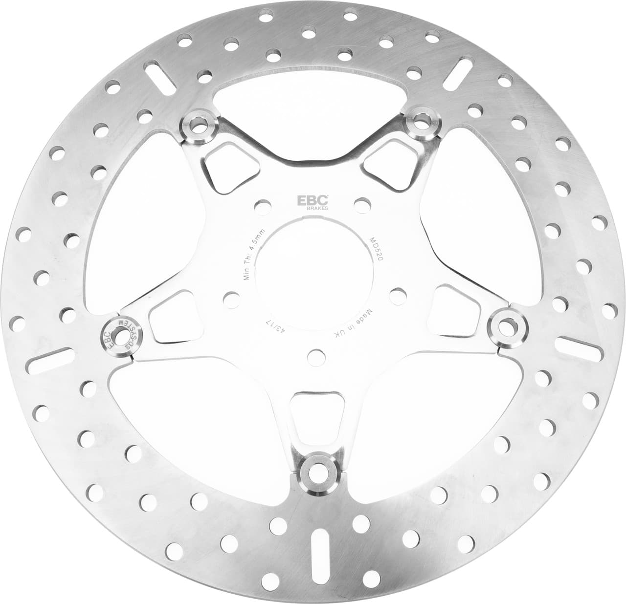 V-TWIN BRAKE ROTOR 11.8" MD520 CHROME 5-SPOKE