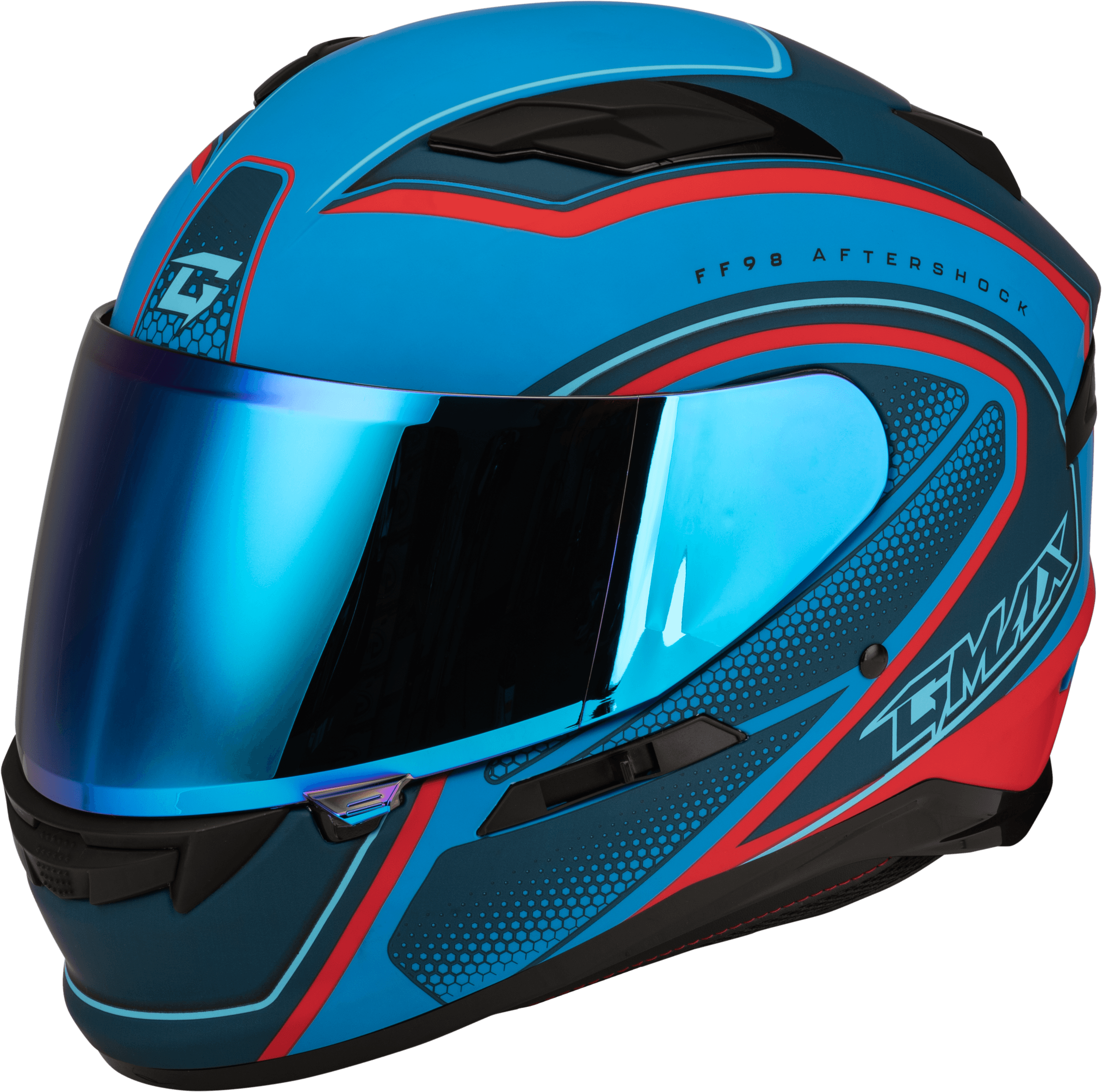 FF-98 AFTERSHOCK HELMET MATTE BLUE/RED SM