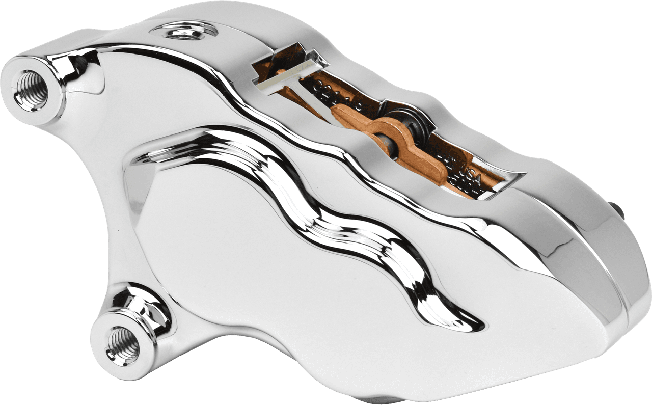 Hawg Halters Inc 4 Piston Front Caliper L/H Chrome W/ 11.8" Rotor