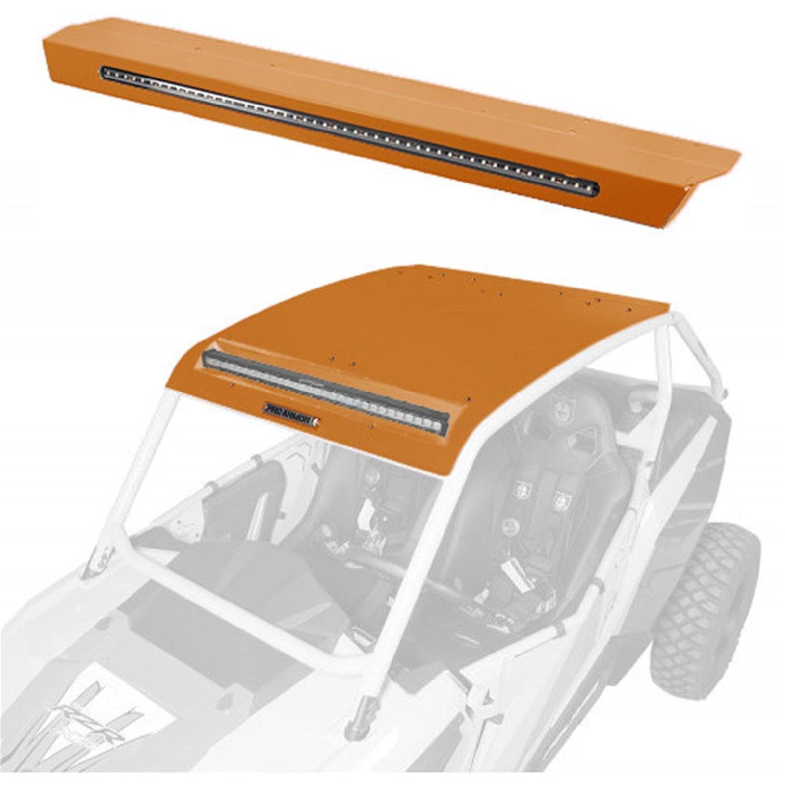 Pro Armor Asylum Roof W/Rear Light & LT Bar Pckt Orange Rust Metal