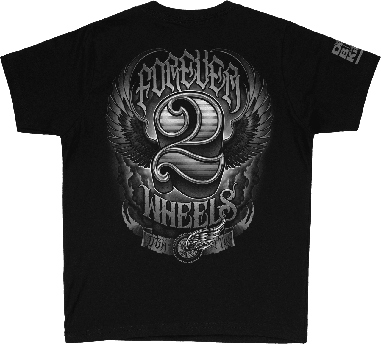 Dbk Two Wheels Youth Tee Black Yx