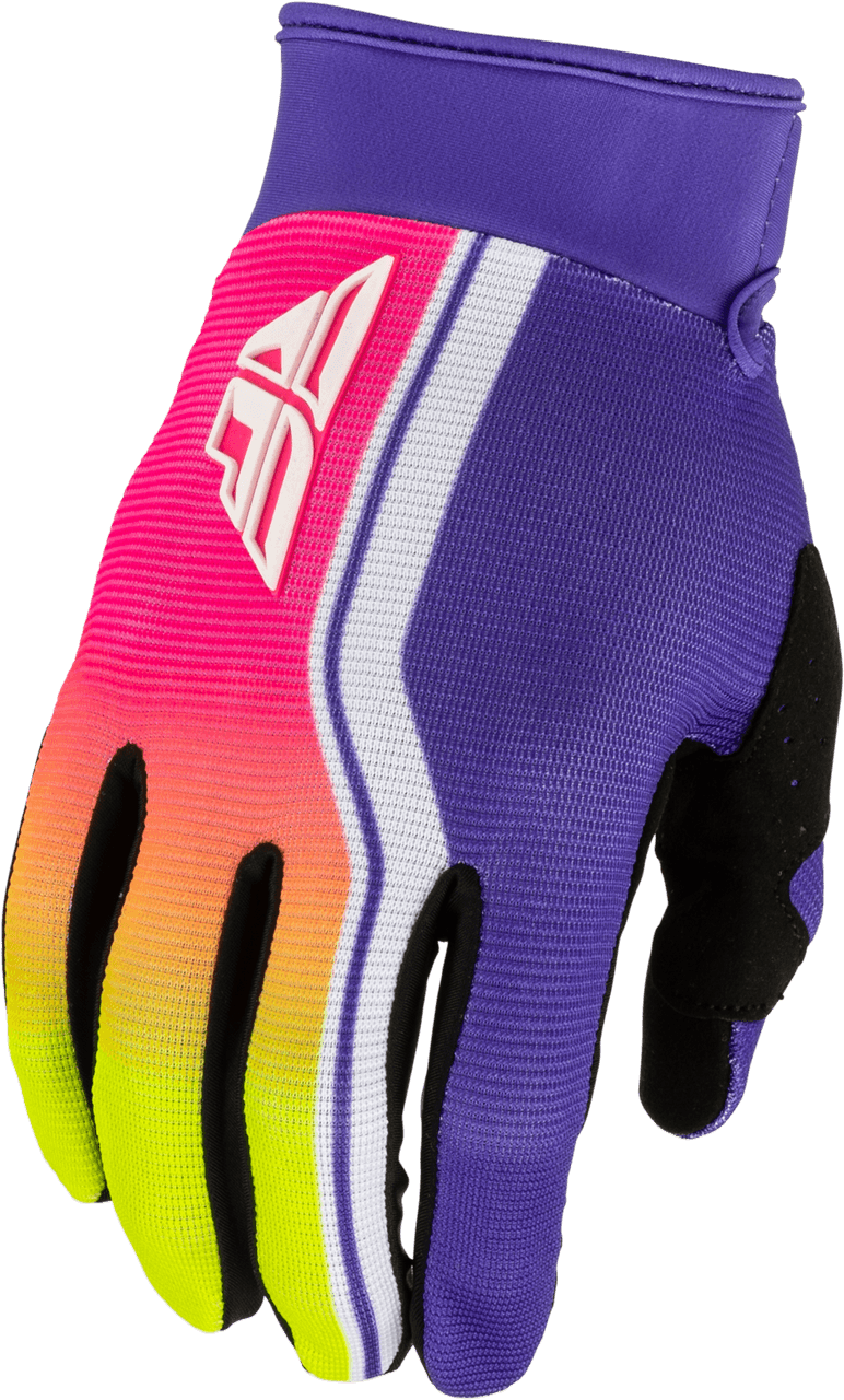 Fly Racing Youth F-16 Raze Gloves Purple/Pink/Yellow YM