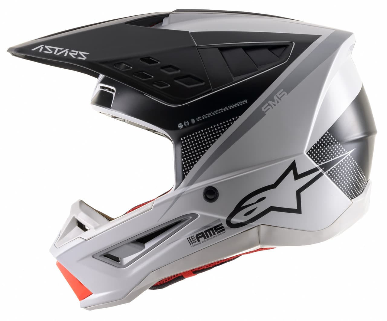 Alpinestars S-M5 Rayon Helmet Matte Light Grey/Black/Slvr XL