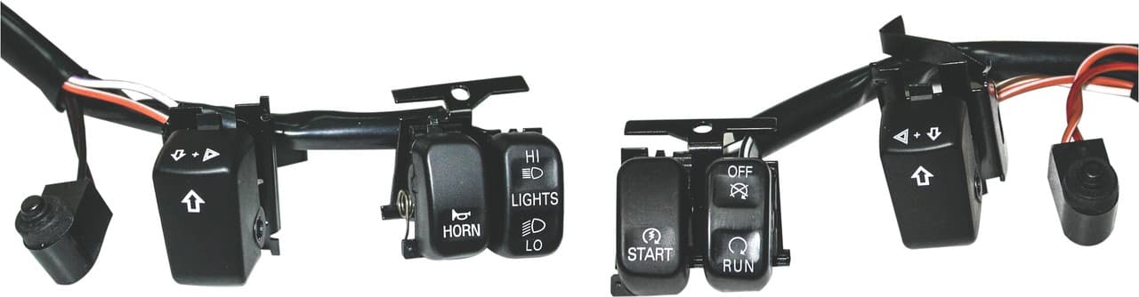 HardDrive Hbar Switch Kit Black/White Lettrs XL 07-13 Fx 07-11 Softail