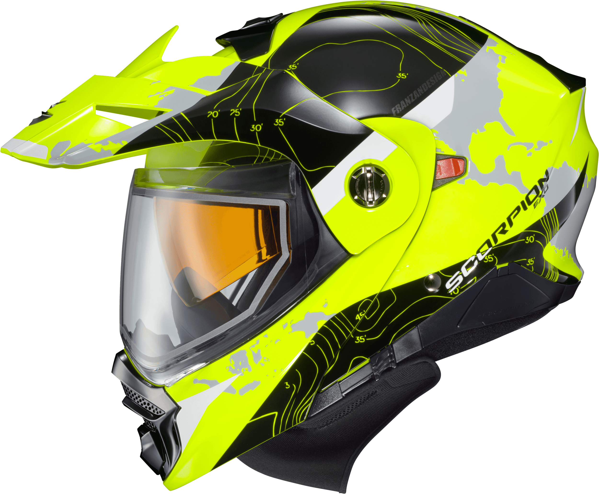 EXO-AT960 COLD WEATHER HELMET TOPOGRAPHIC HI-VIS MD (DUAL)
