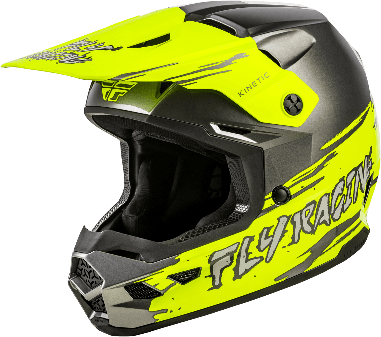 Fly Racing Youth Kinetic Surge Helmet Grey/Hi-Vis YS