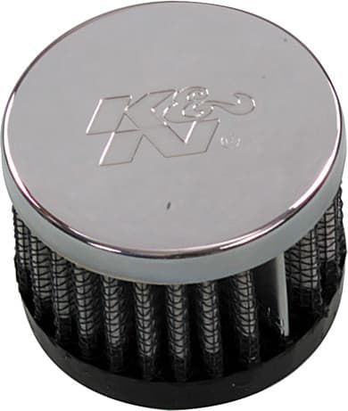 K&N Crankcase Vent Air Filter Direct Mount Chrome Top