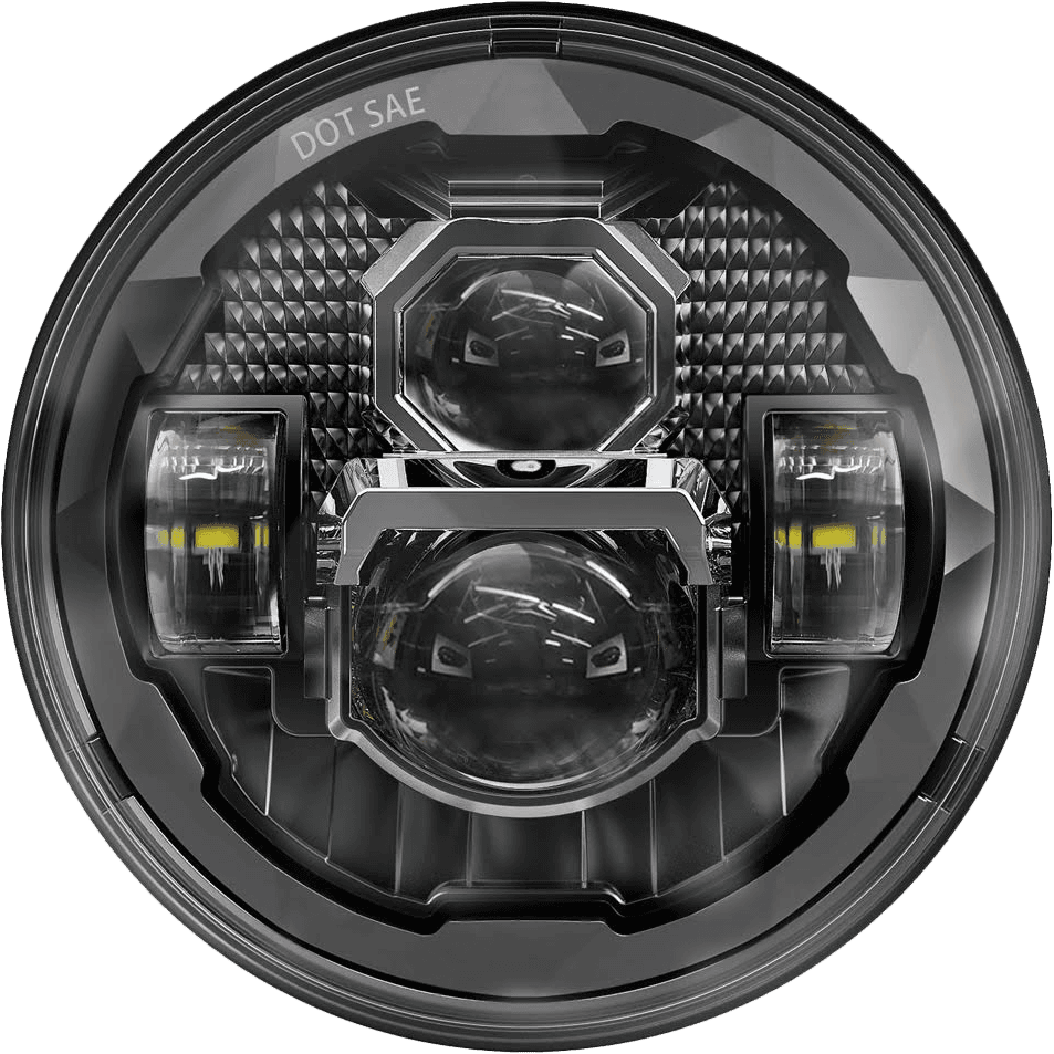 Pathfinder 7" LED Headlight Rugged Ultra View Black