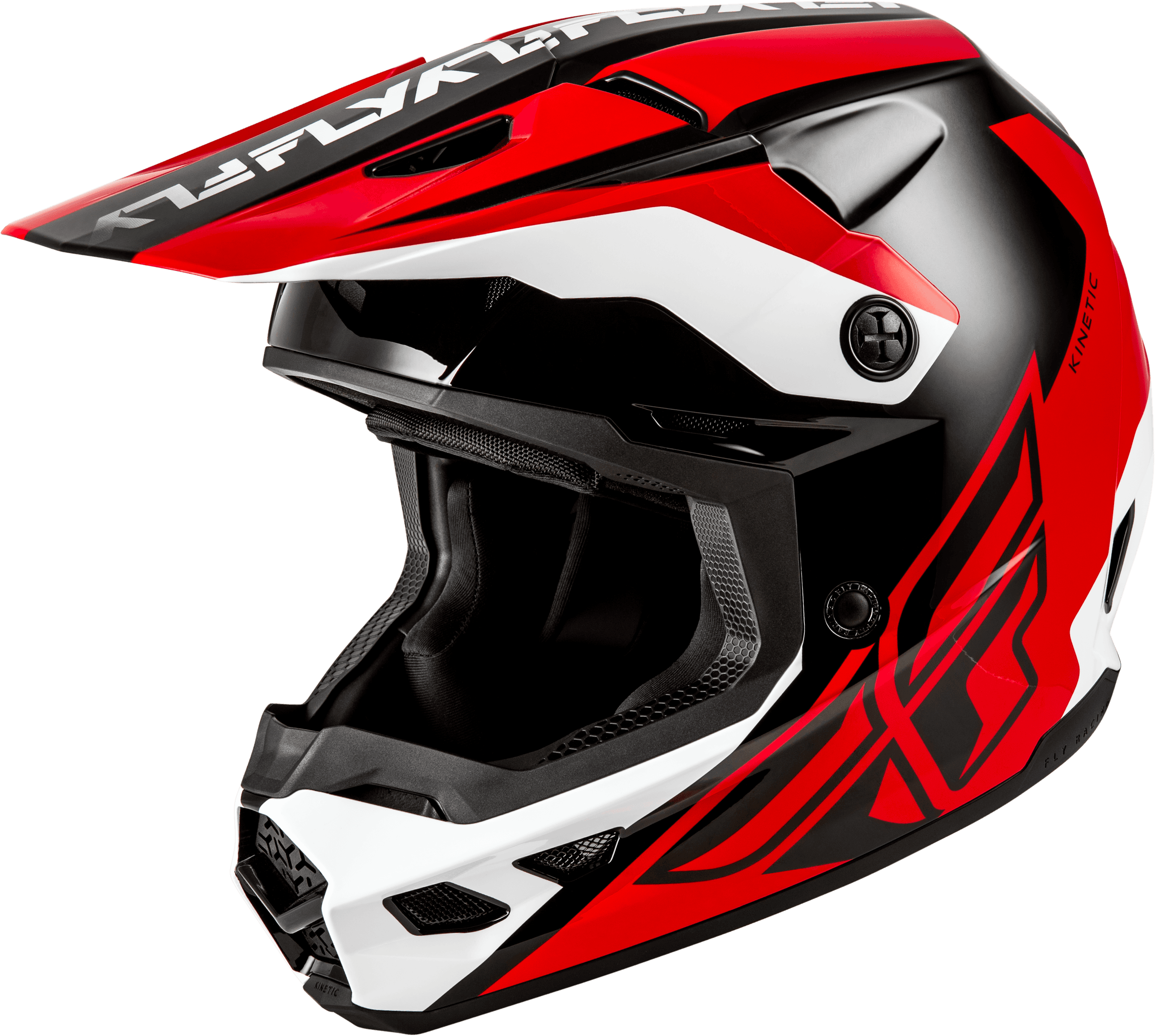 KINETIC CREST HELMET RED/BLACK/WHITE LG