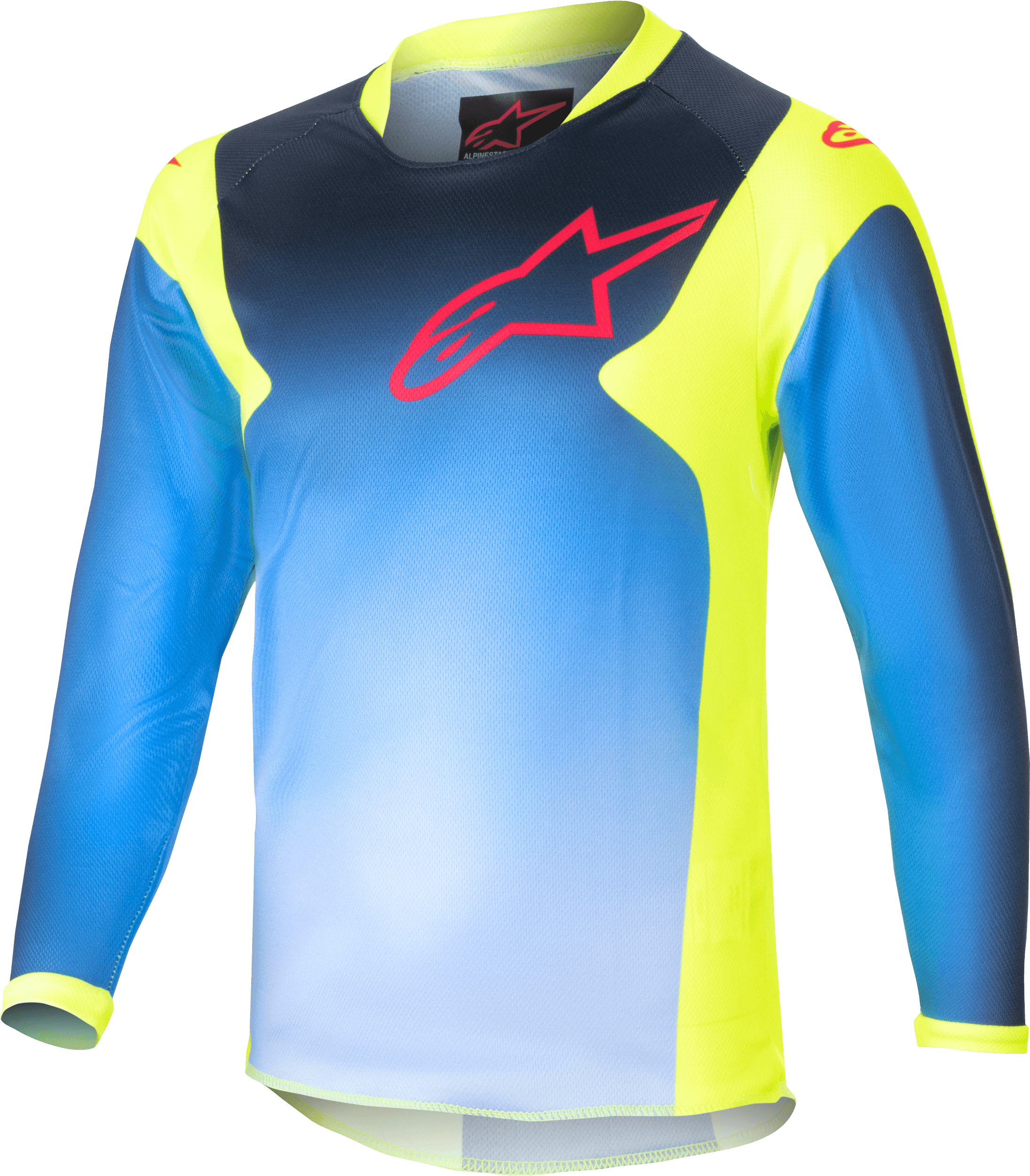 KIDS RACER - GRAPHIC 1 JERSEY YLW FLUO/BLUE/NT NAVY YXS