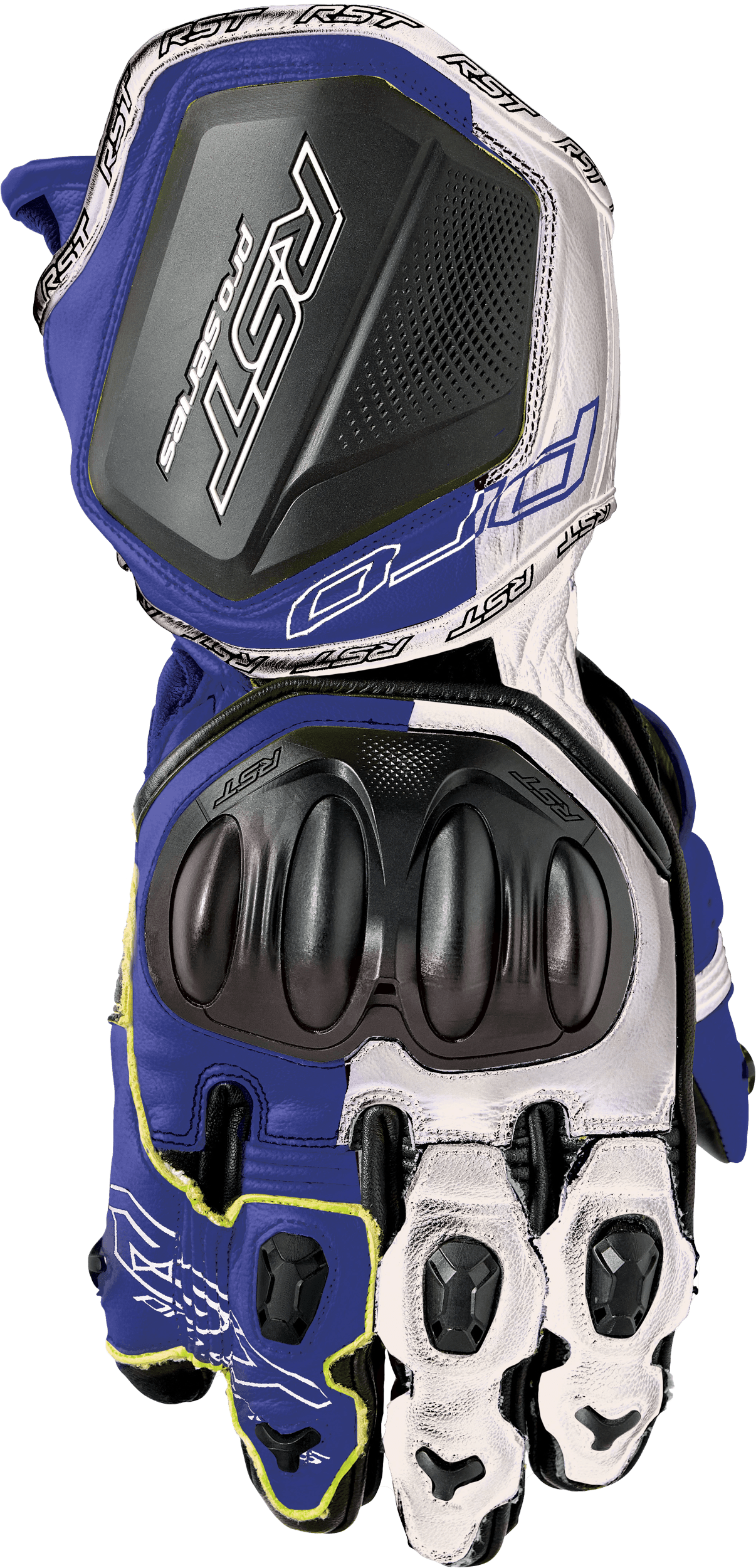 PRO SERIES GP D3O GLOVES WHITE/BLUE LEATHER SM