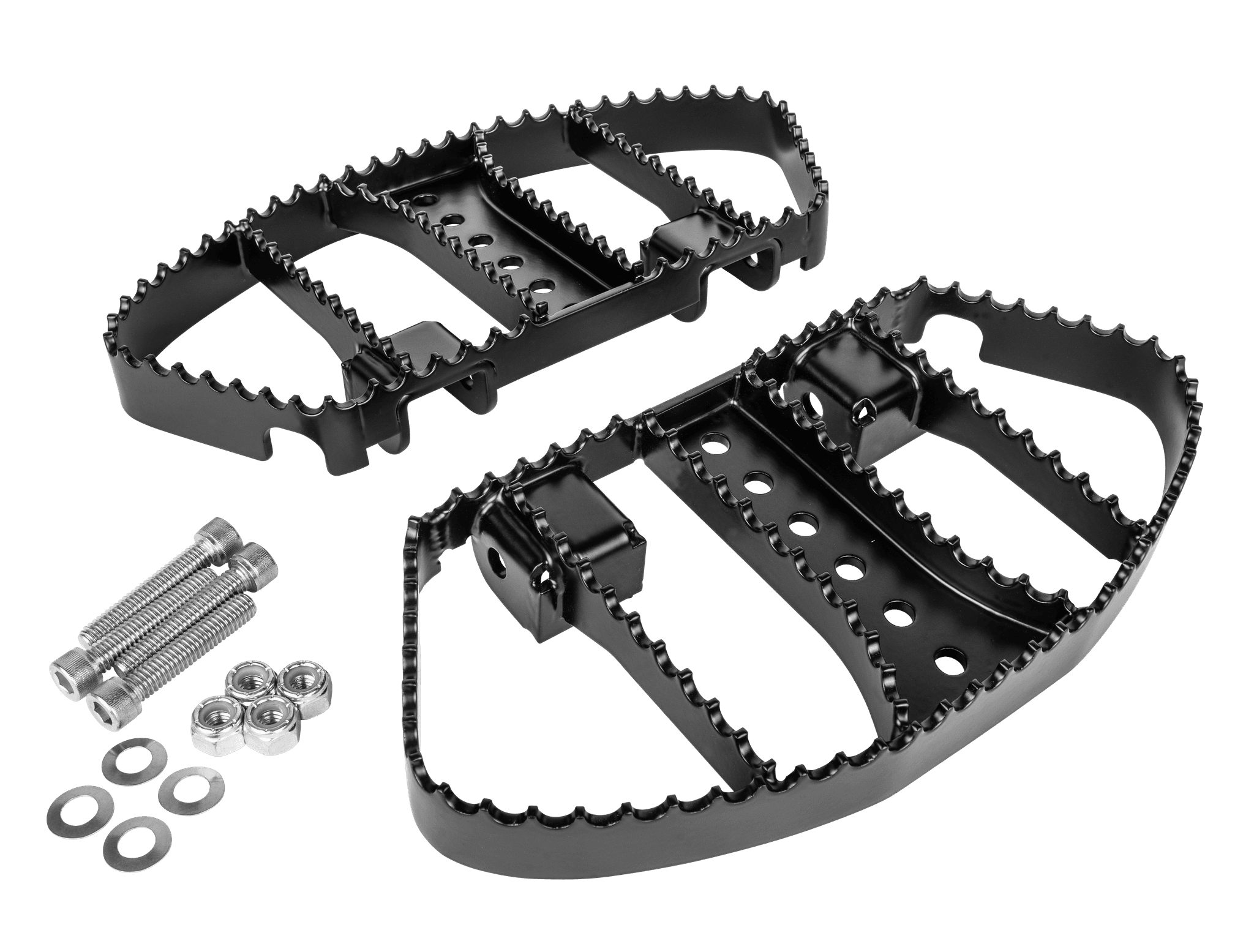 Burly Brand MX Style Passenger Boards Black Flt
