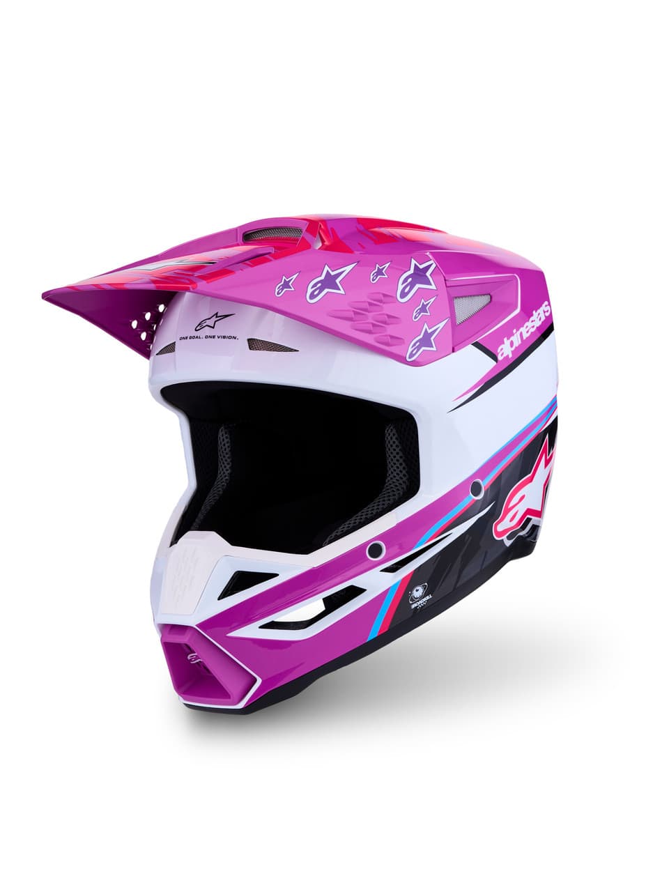 Alpinestars S-M3 Falcon Helmet ECE06/DOT Prpl/White/Black/Pink Fl Gloss XS