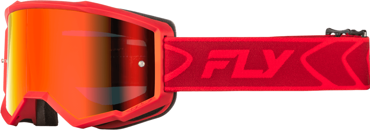 Fly Racing Zone Goggle Red/Crimson W/ Red Mirror/Smoke Lens