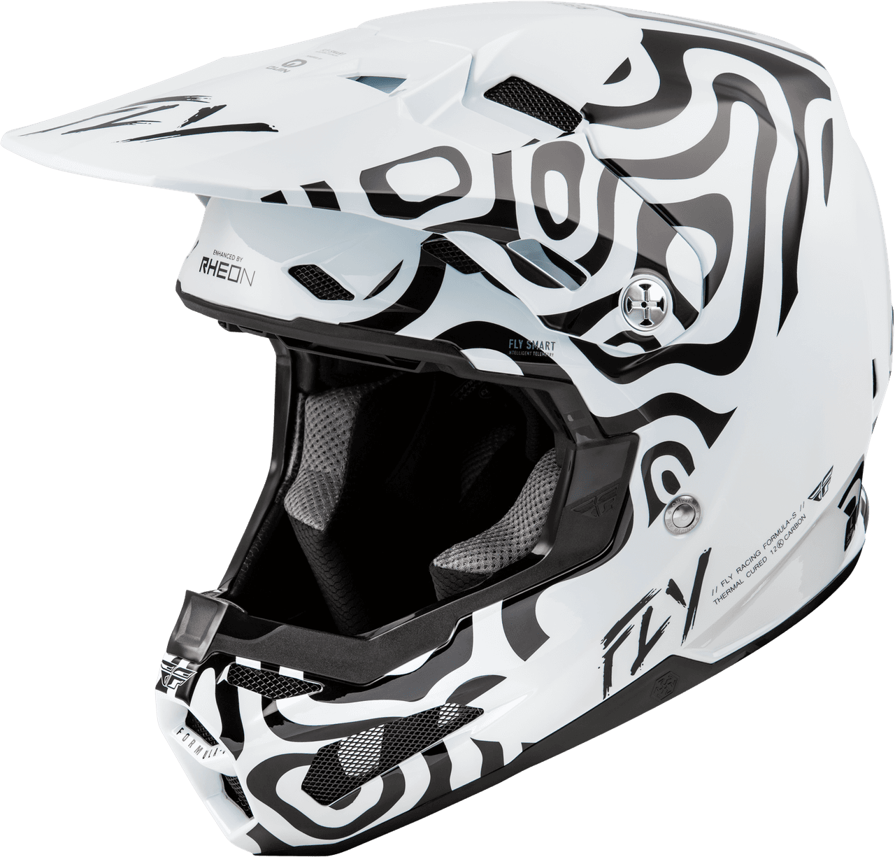 Fly Racing Youth Formula S Carbon Abyss Helmet White/Black YL