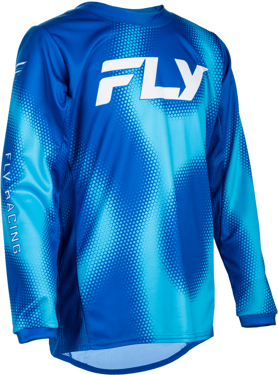 Fly Racing Youth Kinetic Torch Jersey Light Blue/Blue YL
