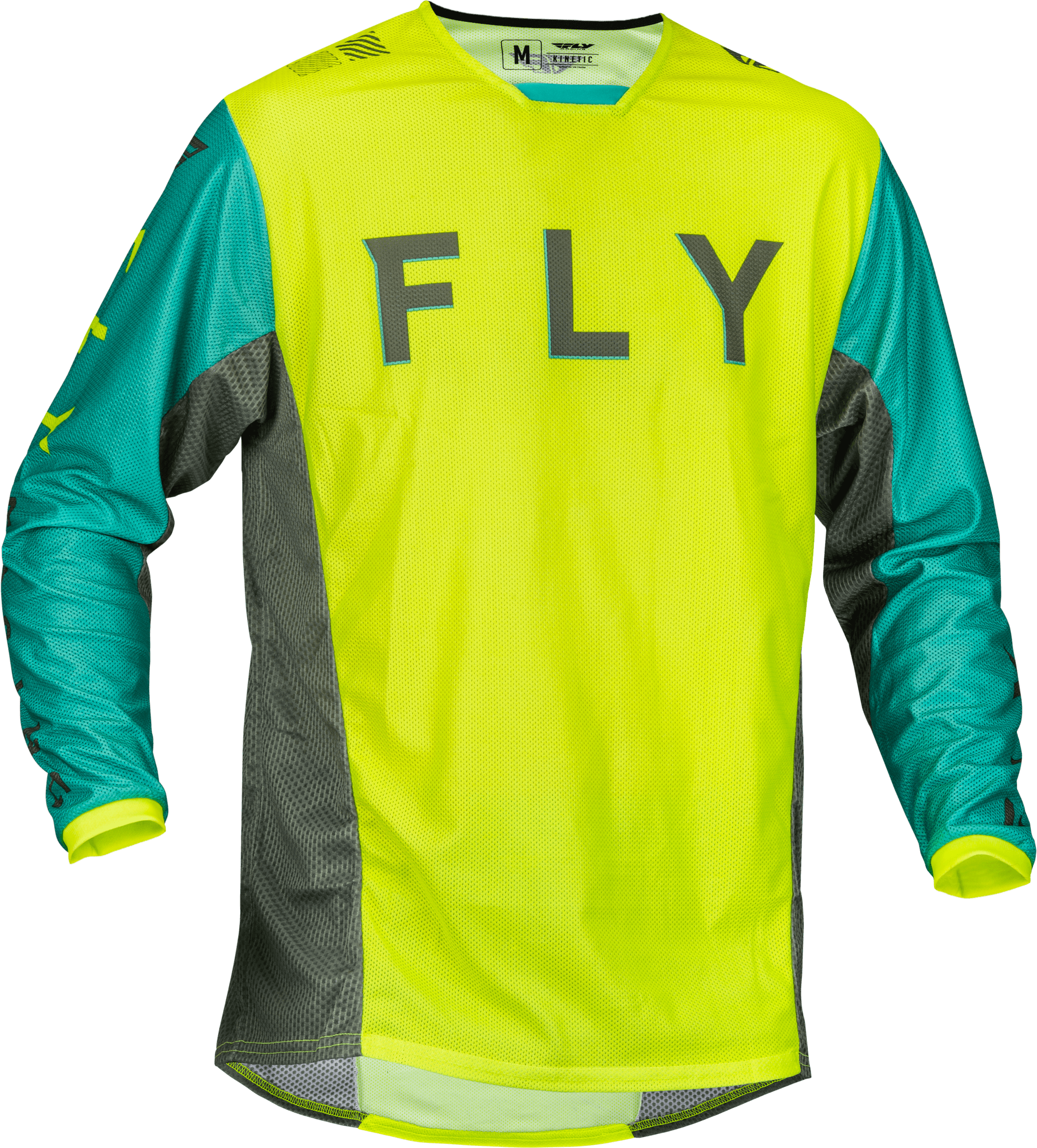 Fly Racing Kinetic Mesh Kore Jersey Hi-Vis/Teal/Grey SM