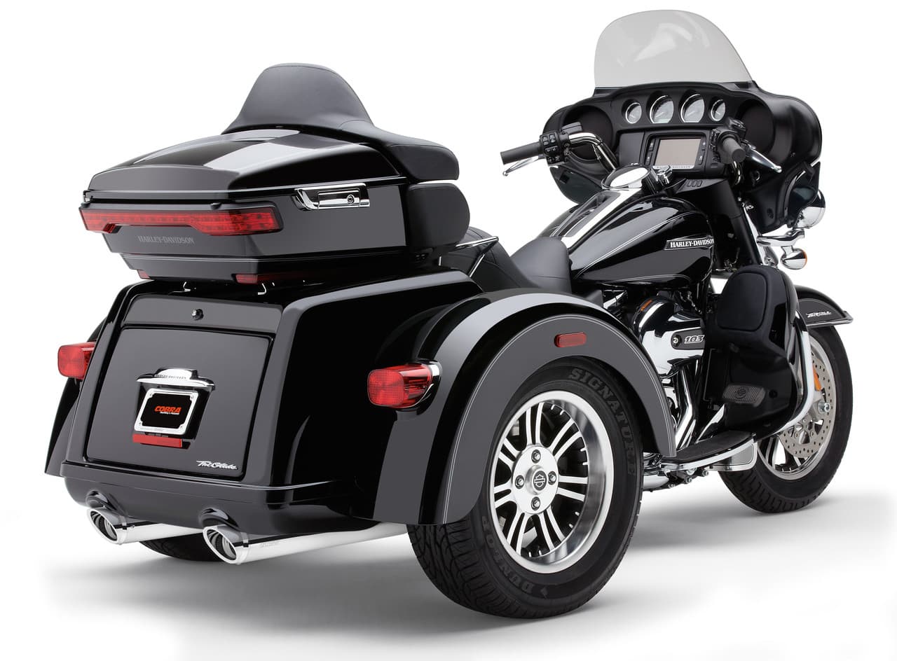 Cobra Slip-Ons W/Billet Tips Chrome Tri-Glide 09-25