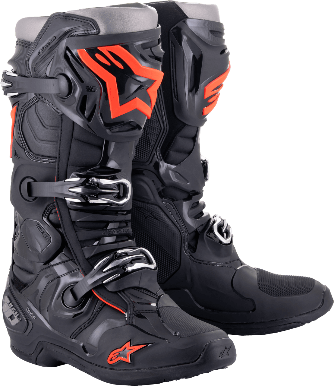 Alpinestars Tech 10 Boots Black/Red Fluo Size 8